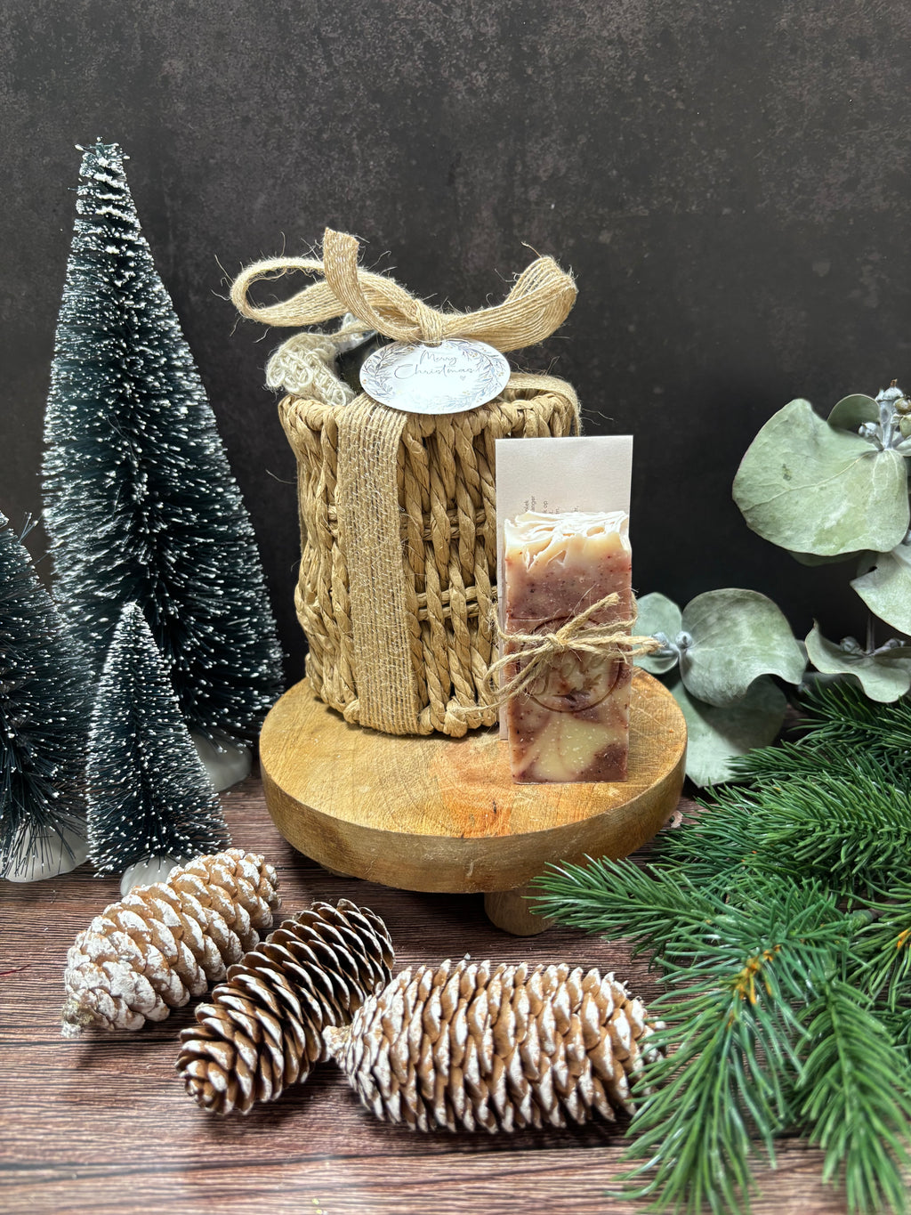 Cadeauset “Winter”                Halve Zeep & Sisalzakje