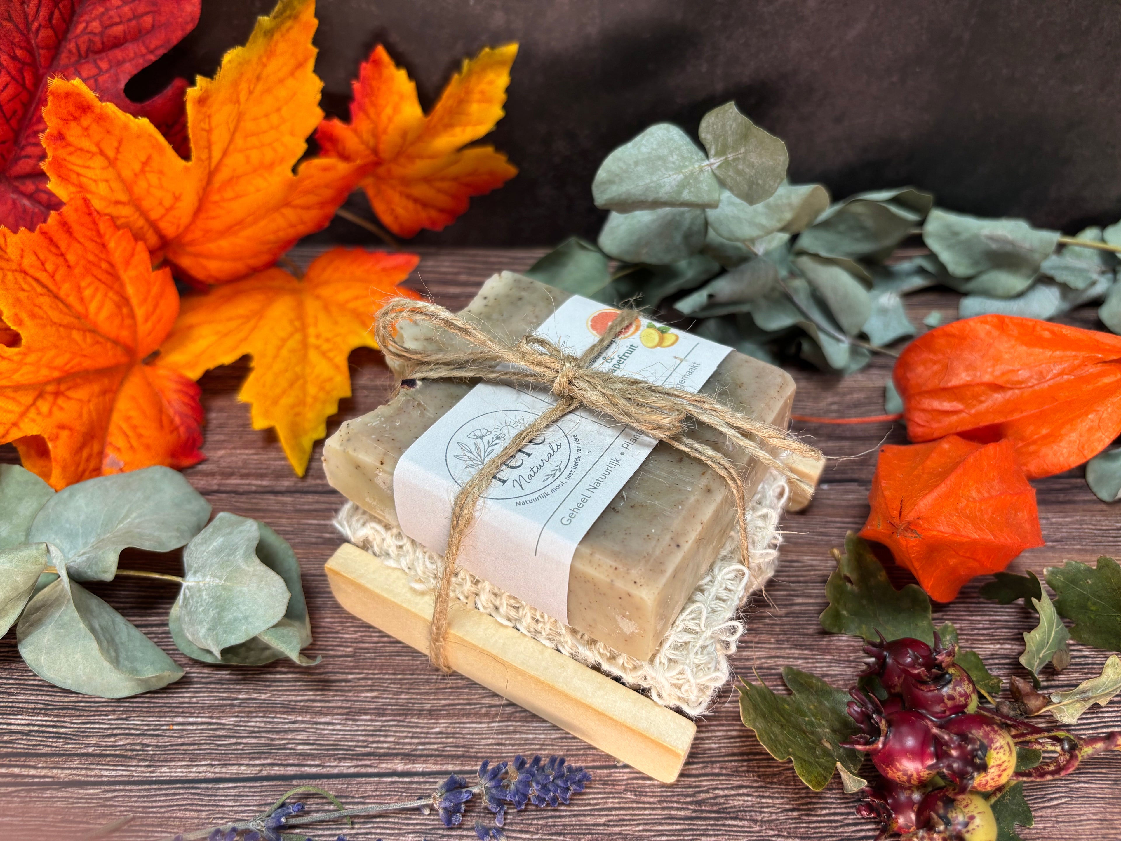 Zeepplankje met Sisalzakje & Zeep  “ Cadeau idee ”