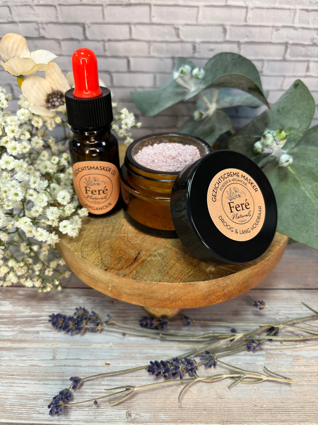 Gezichtscrème masker poedervorm & Arganolie                      (Droog, Lang Houdbaar)