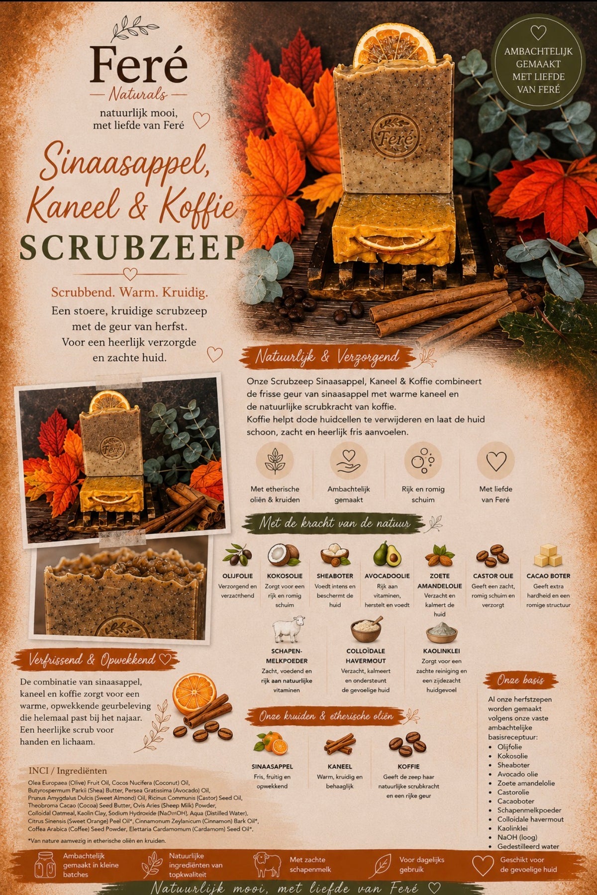 Scrubzeep Sinaasappel, Kaneel & Koffie ☕🍊🍂
Scrubbend • Warm • Kruidig