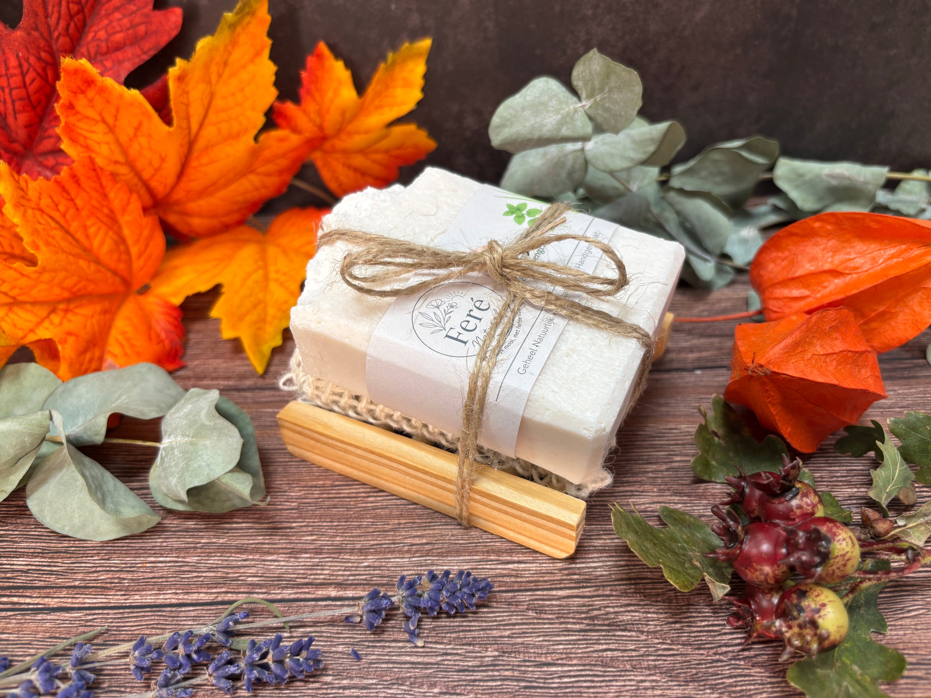 Zeepplankje met Sisalzakje & Zeep  “ Cadeau idee ”