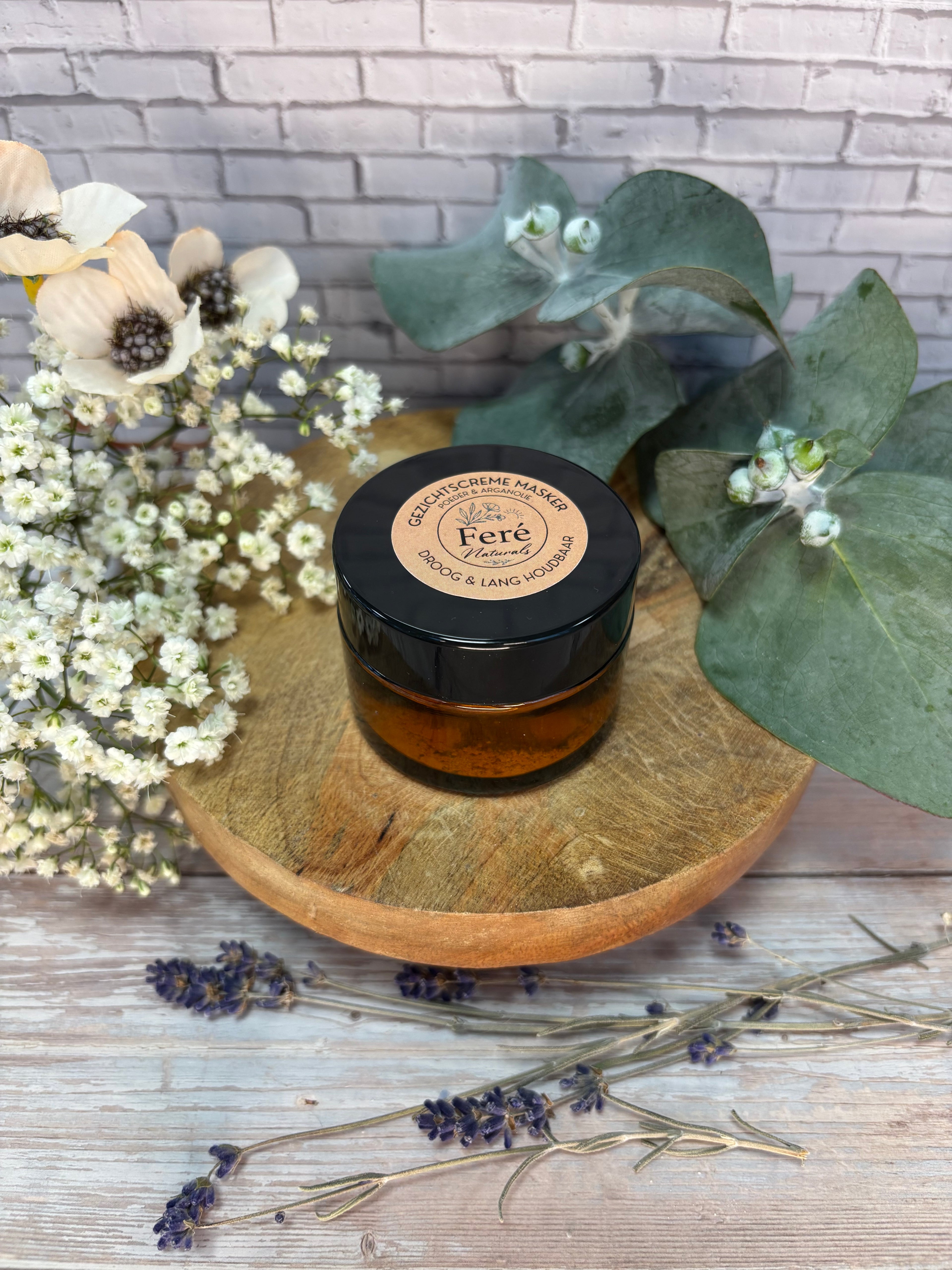 Gezichtscrème masker poedervorm & Arganolie                      (Droog, Lang Houdbaar)