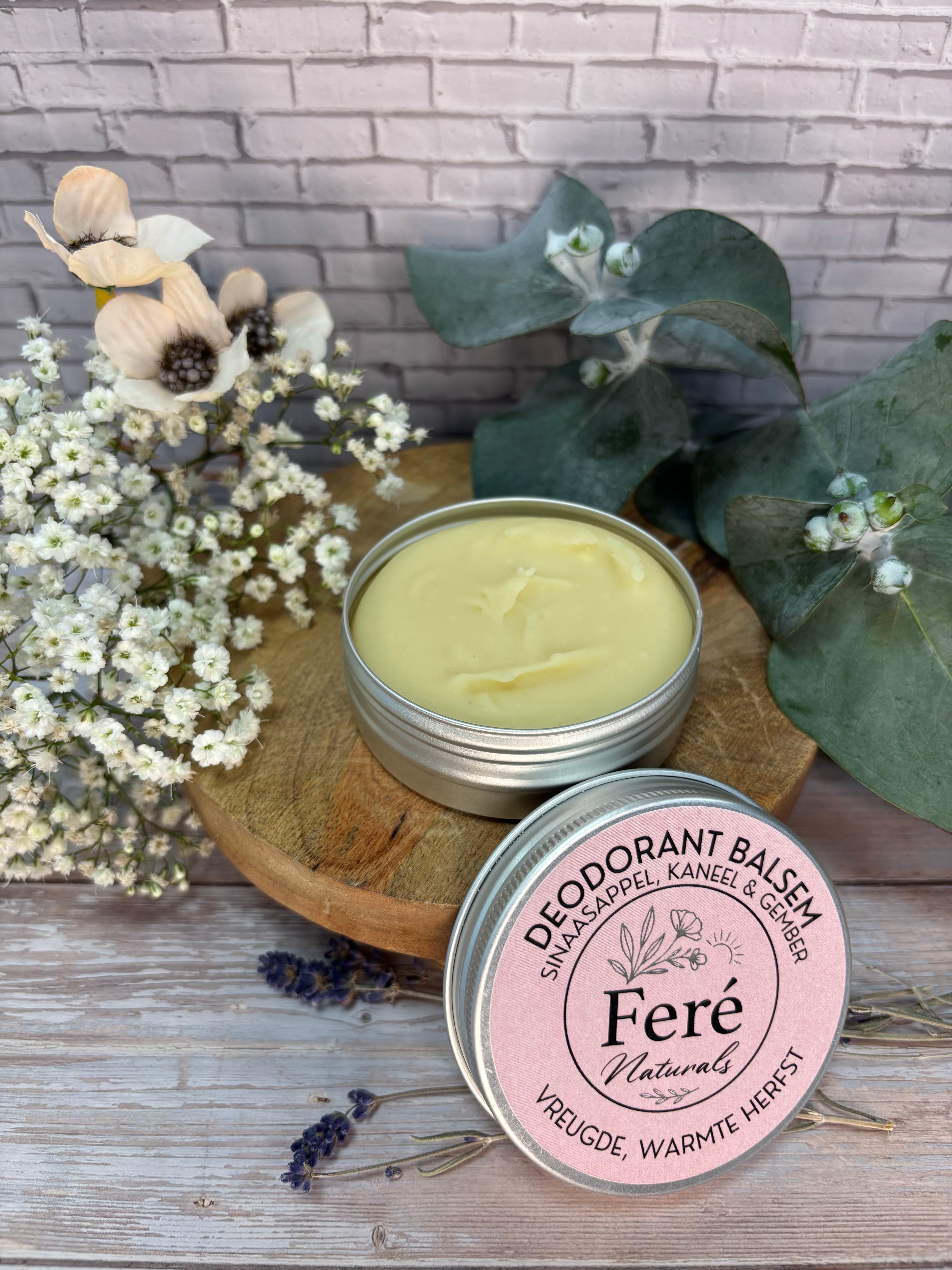 Deodorant Balsem.           “Vreugde & Warmte” Herfst. Sinaasappel, Kaneel, Gember